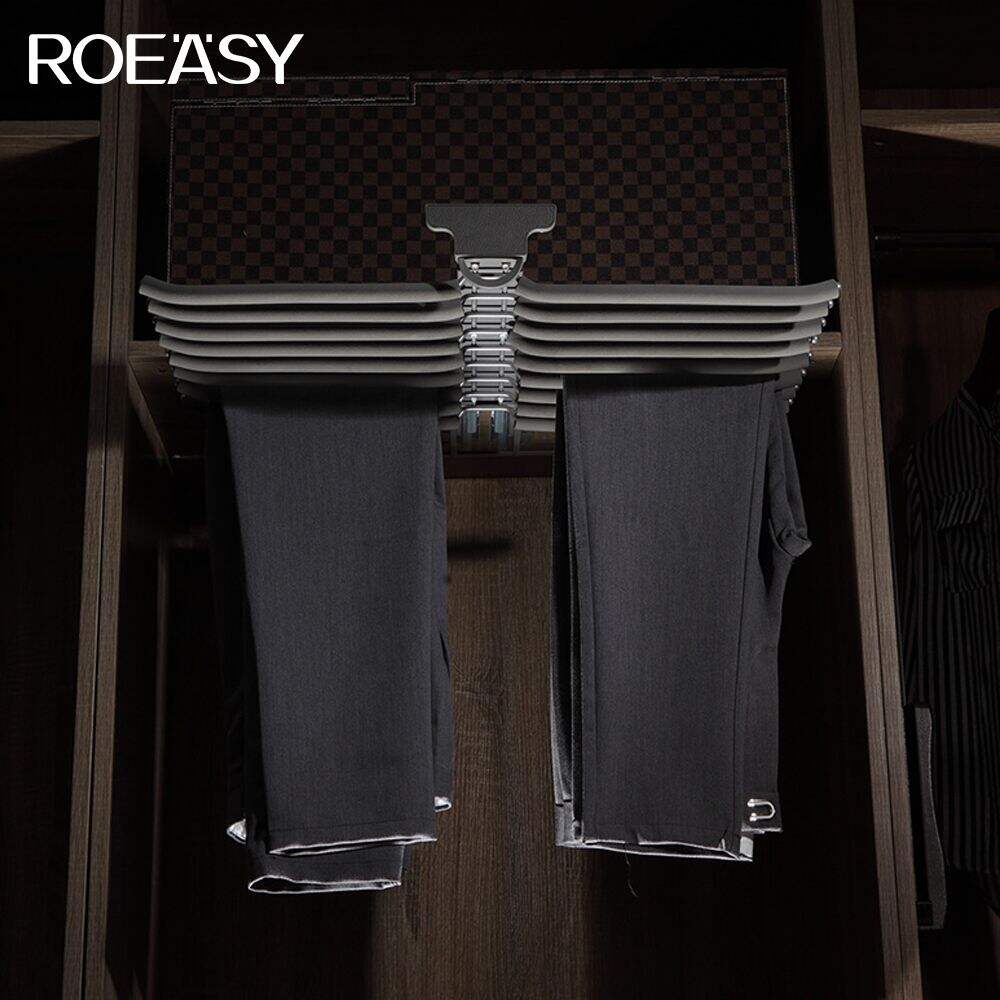 ROEASY R3007GD-R3008D-R3009GD-R3001GMulti-Functional Movable Pull Out Pants Rack And Hanger Side mount trousers rack Wardrobe Accessories