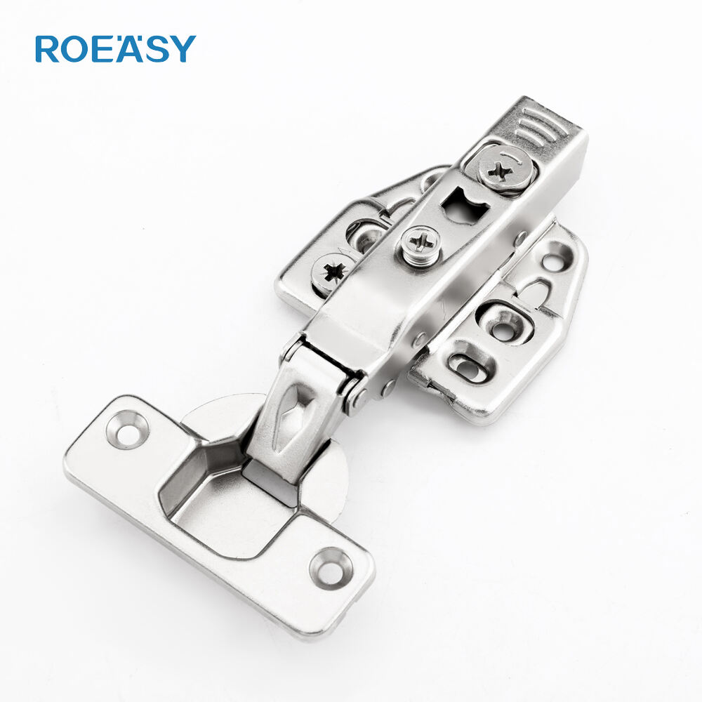 Roeasy CH-293A-3H 35mm 90 degree 5 holes plate 3D hinge clip-on soft close cabinet hinge