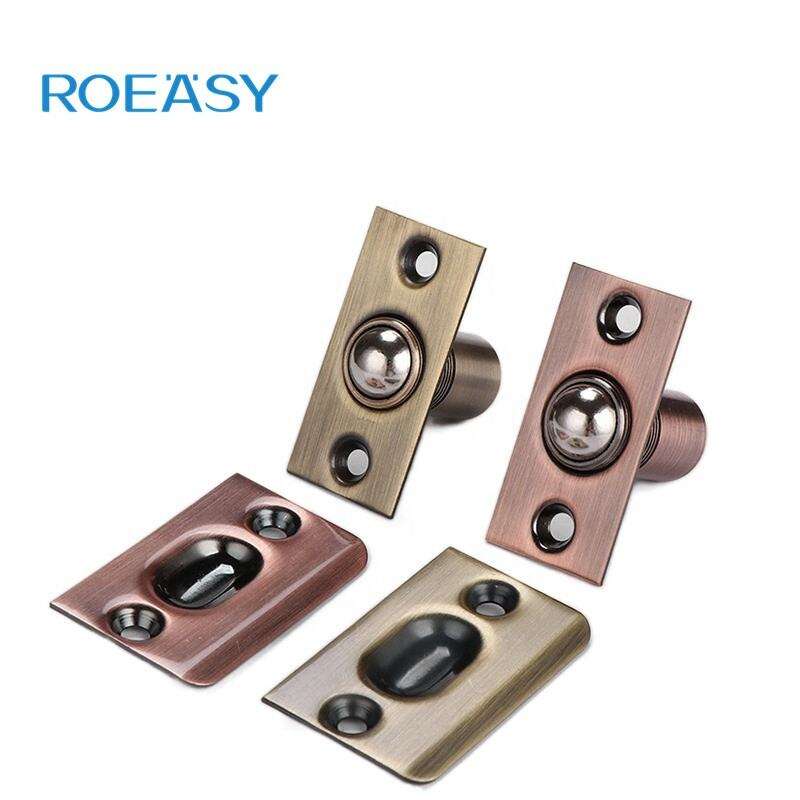 Roeasy 605 โรงงานขายตรงทองเหลืองประตูความปลอดภัย Roller Latch Flush Bolt Cabinet Touch Catch ประตู