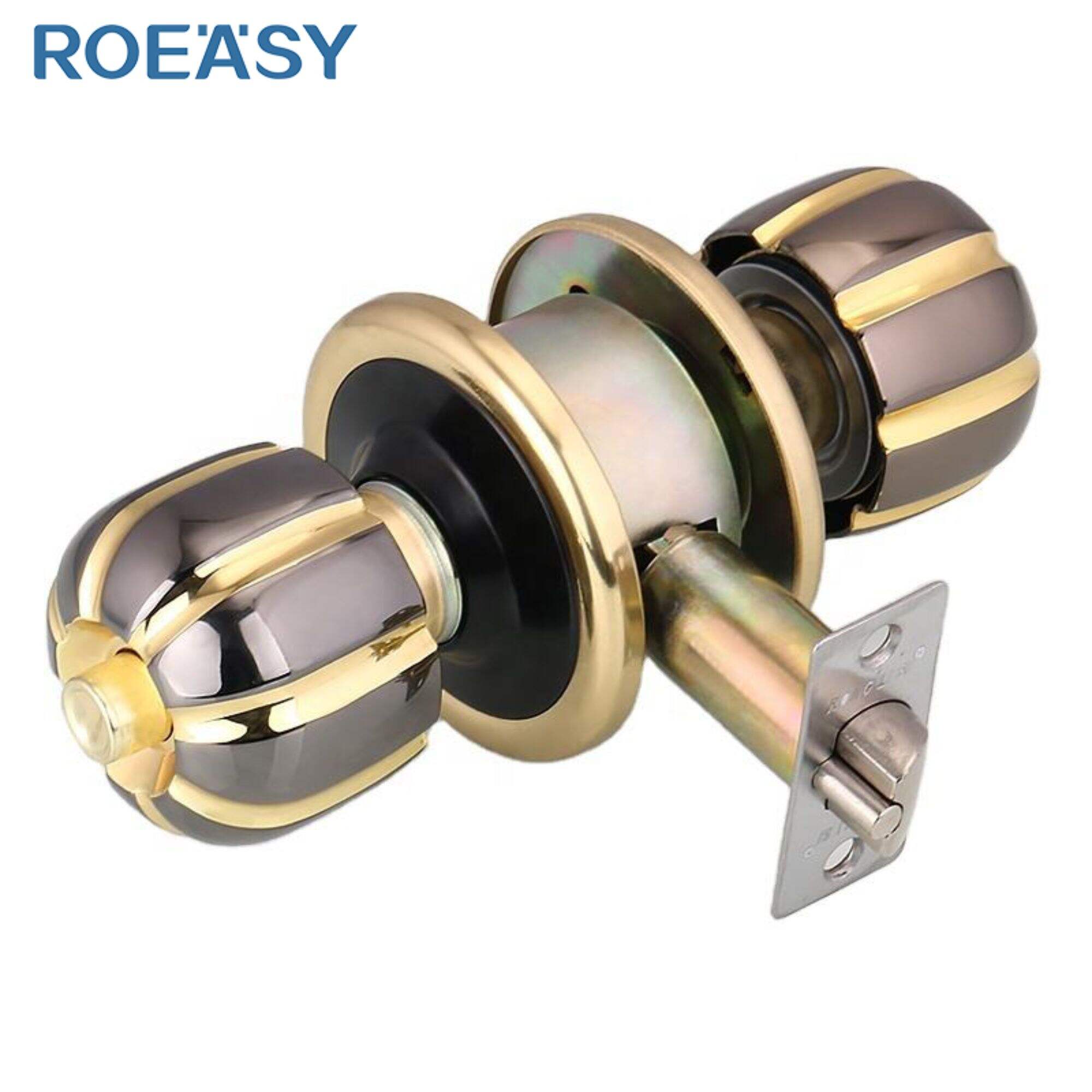 Roeasy 5881-BN/GP-ET iron material cylindrical door knob locks for wooden door