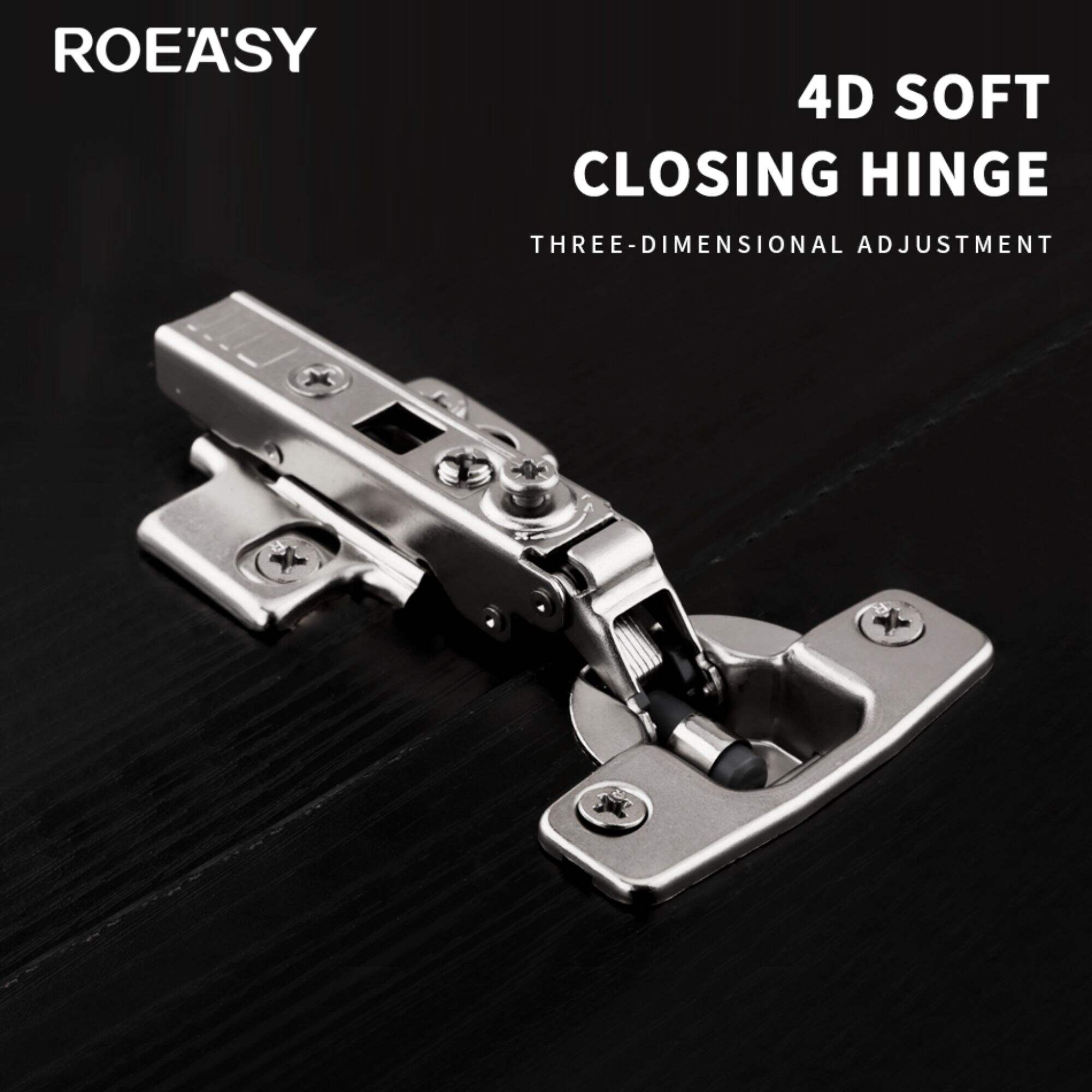 ROEASY CH-293-4D 35mm Cup 3D Adjustable Hinge POM Buffer Clip-on Hydraulic Soft Close Cabinet Hinge