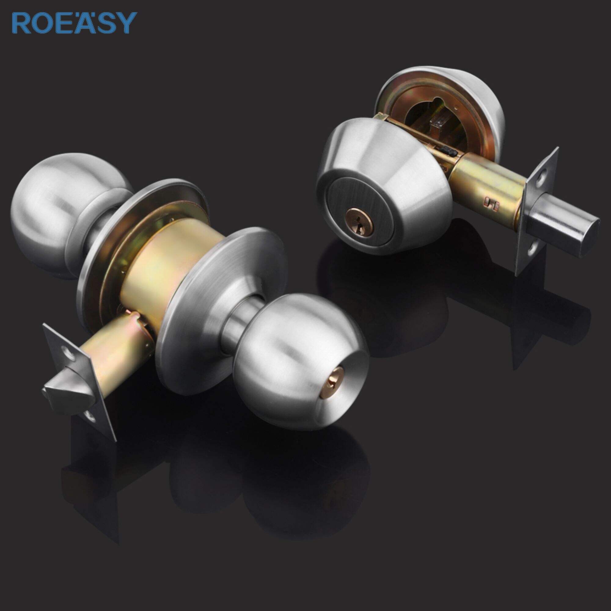 Roeasy 587SS+DB102SS knob door lock stainless steel locket double one side lock double handle door lock