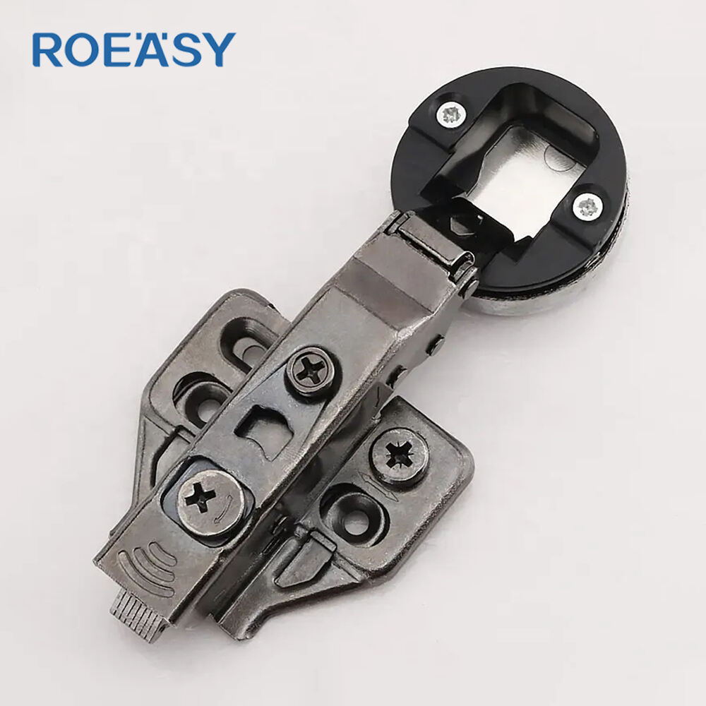 Roeasy CH-593A-3D-BN 35mm Round Cup 105 Degree 3D Cabinet Glass Door Hinges