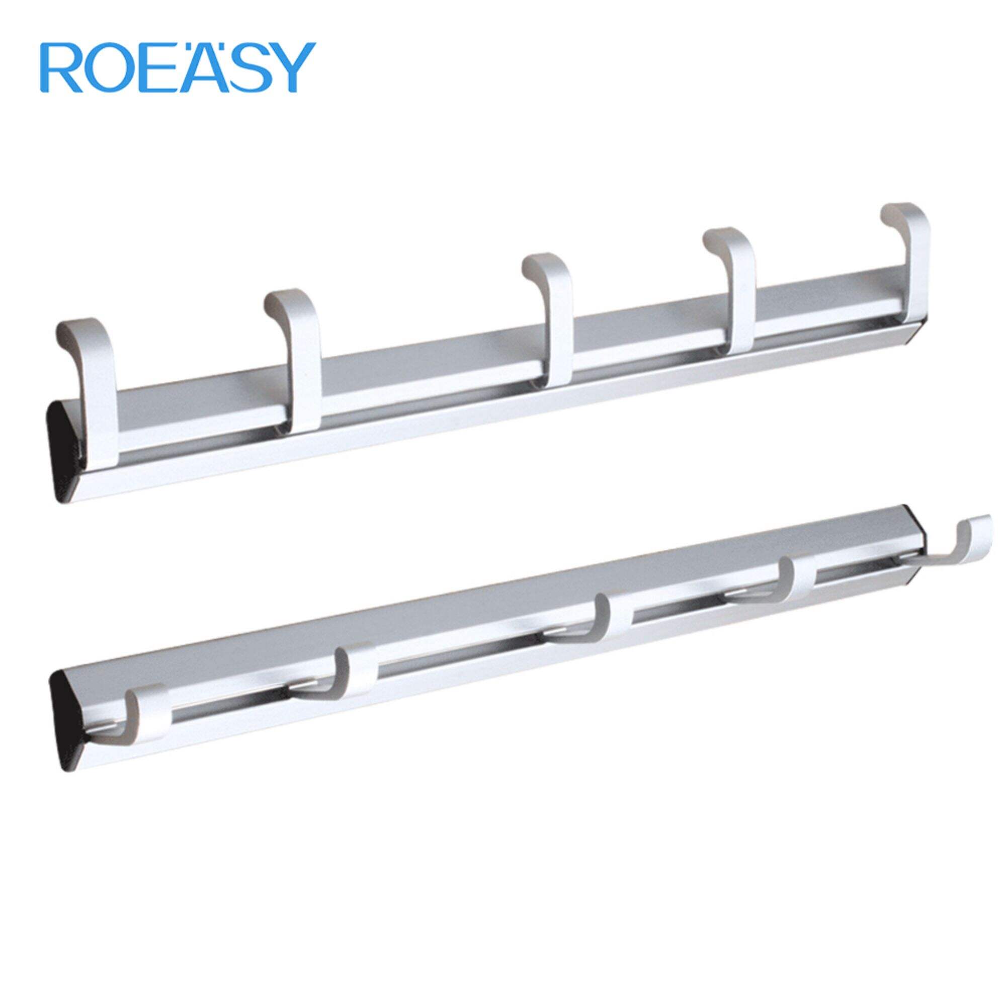 ROEASY FCS007 Wholesale Hotel Stainless Steel 6 Hooks Shower Row Hook Bathroom Accessories Wall Mounted Towel Hook