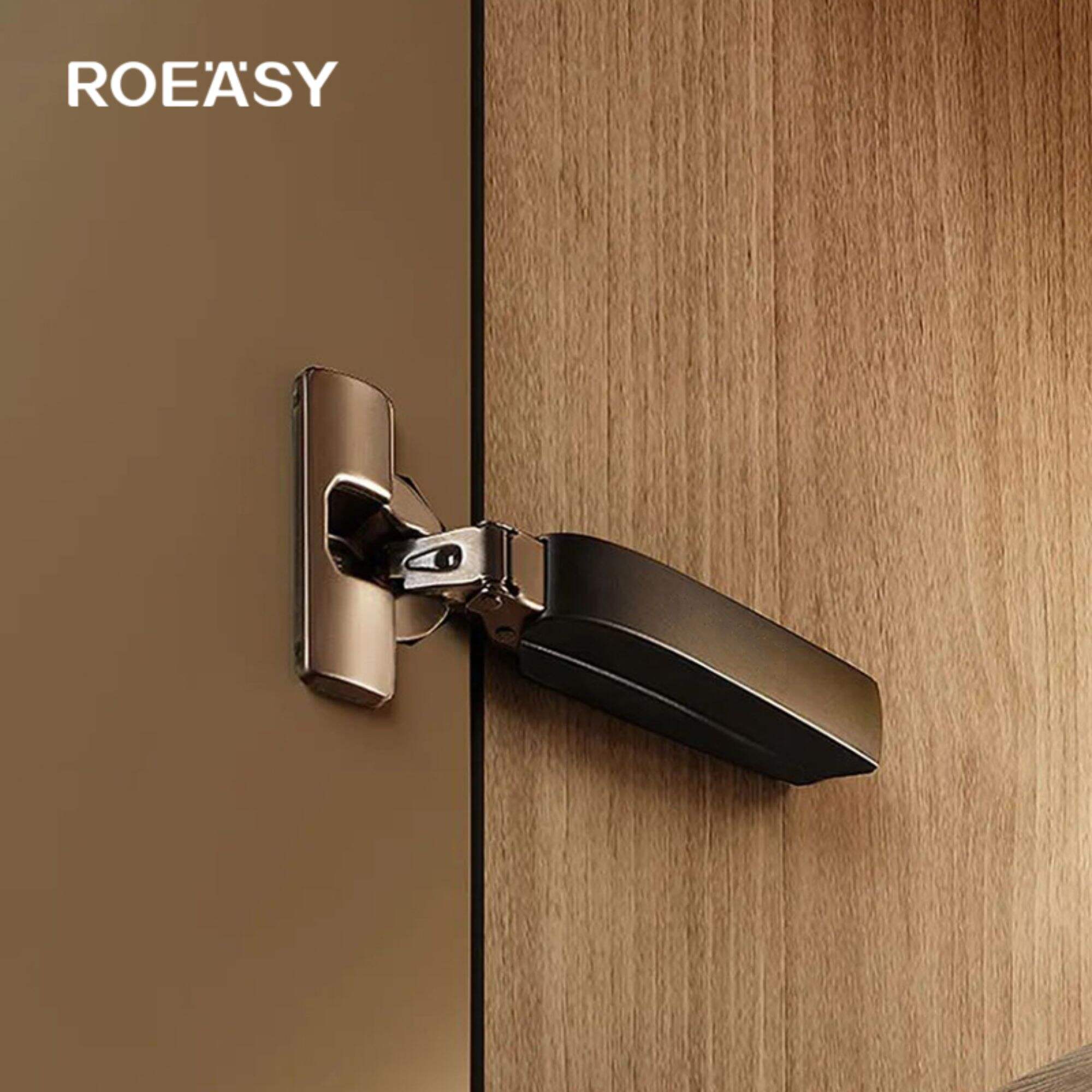 Roeasy 35mm hydraulic clip-on soft close black wingless cabinet hinge
