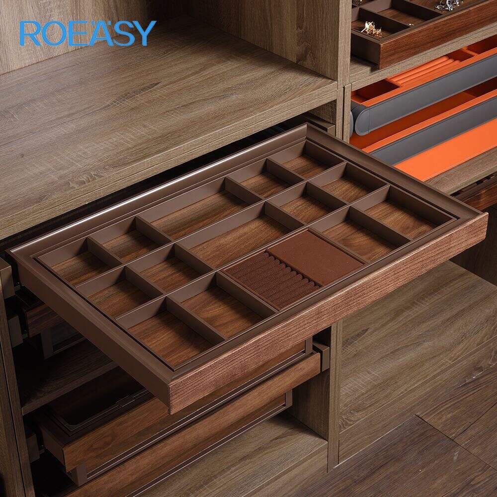 ROEASY R7001D New Wardrobe Leather Basket box For Closet Box Pants Rack Drawer