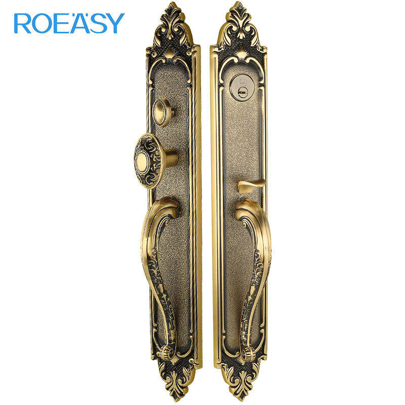 Roeasy GD-GL8511-AB Multi fuction brass material rose golden anti-thief handle door lock for home villa
