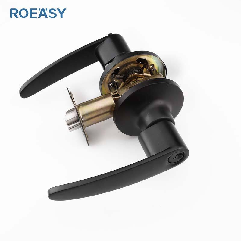 Roeasy 3694BN-ET zinc alloy black door lock para sa mechanical door lock ng tubular lever handle lock ng pinto ng kwarto