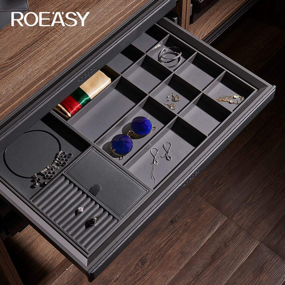 ROEASY R8001 ตะกร้าหนังตู้เสื้อผ้าปิดแบบนุ่มนวลจากโรงงานจีน
