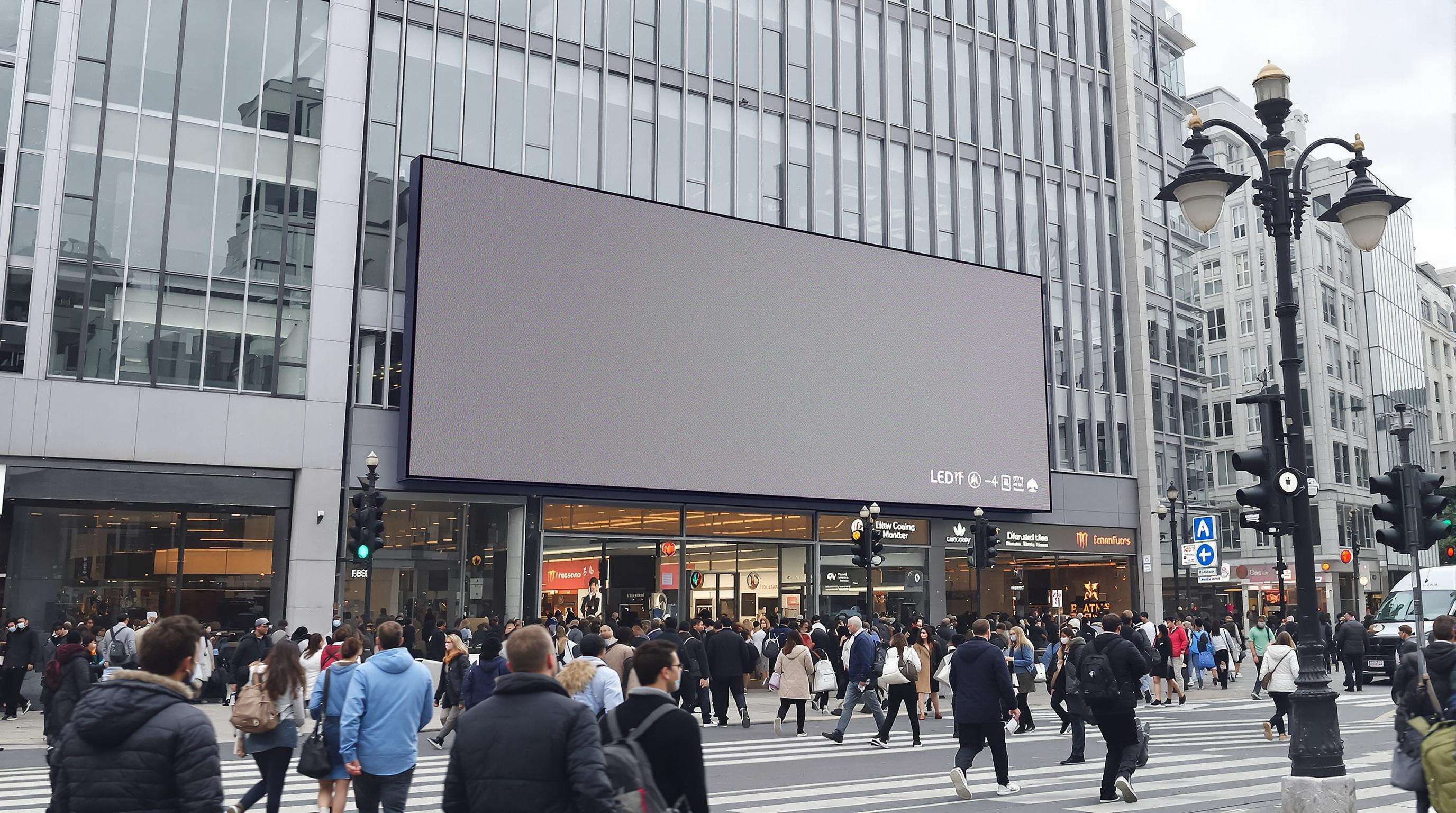 Urban LED billboard analyzing and reacting to diverse crowds using IoT sensors
