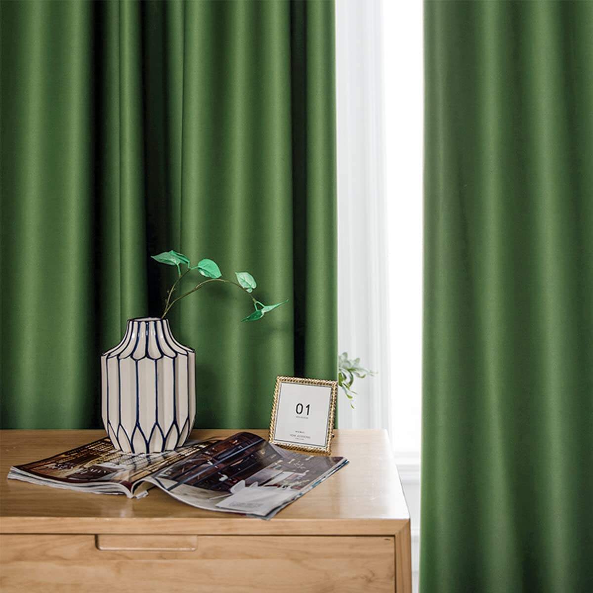 High density dim out  plain outlook Blackout Curtains Fabric for Bedroom Living Room details