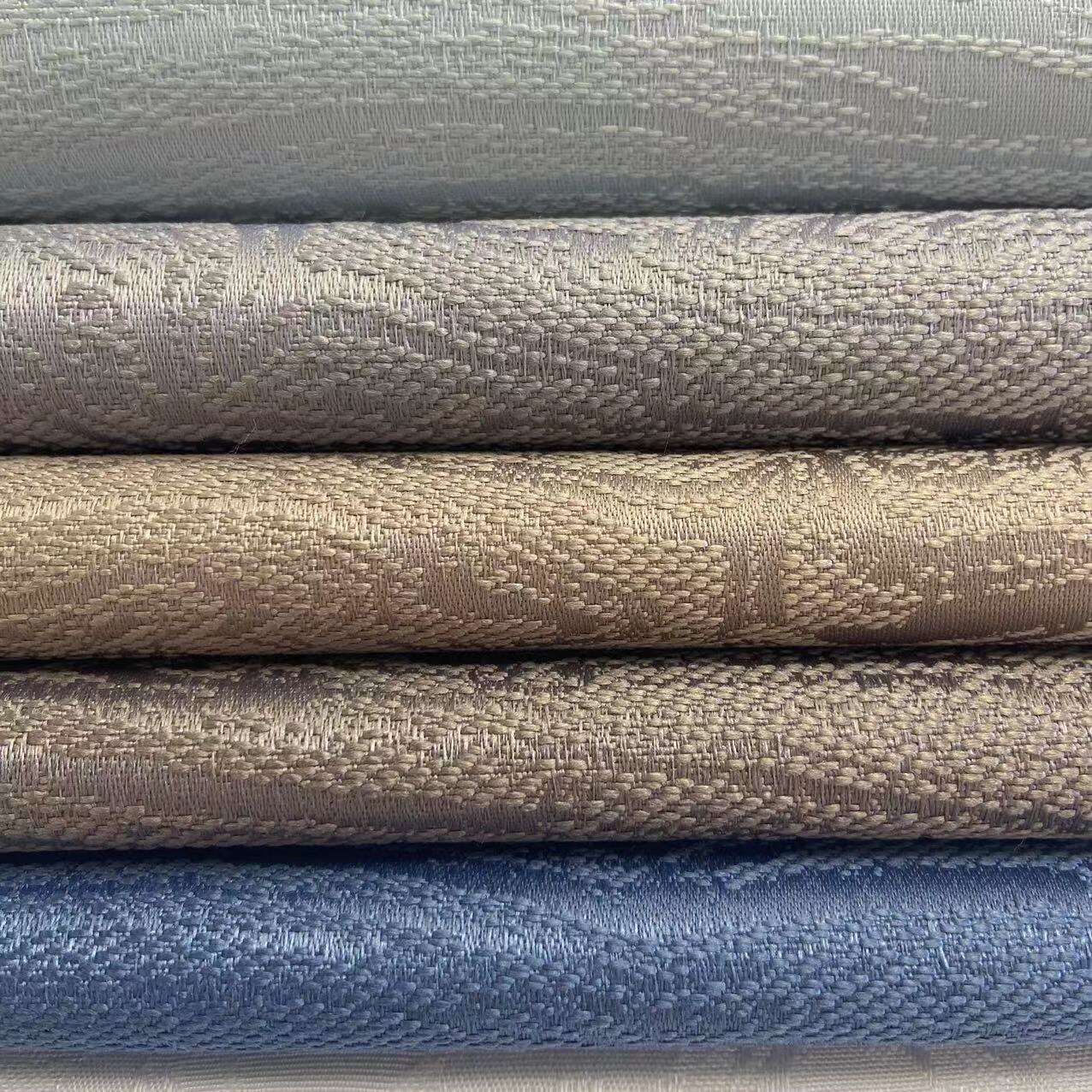 4 pass flocking 100% blcck out coating jacquard design curtain fabric roll textiles for living room and bedroom supplier