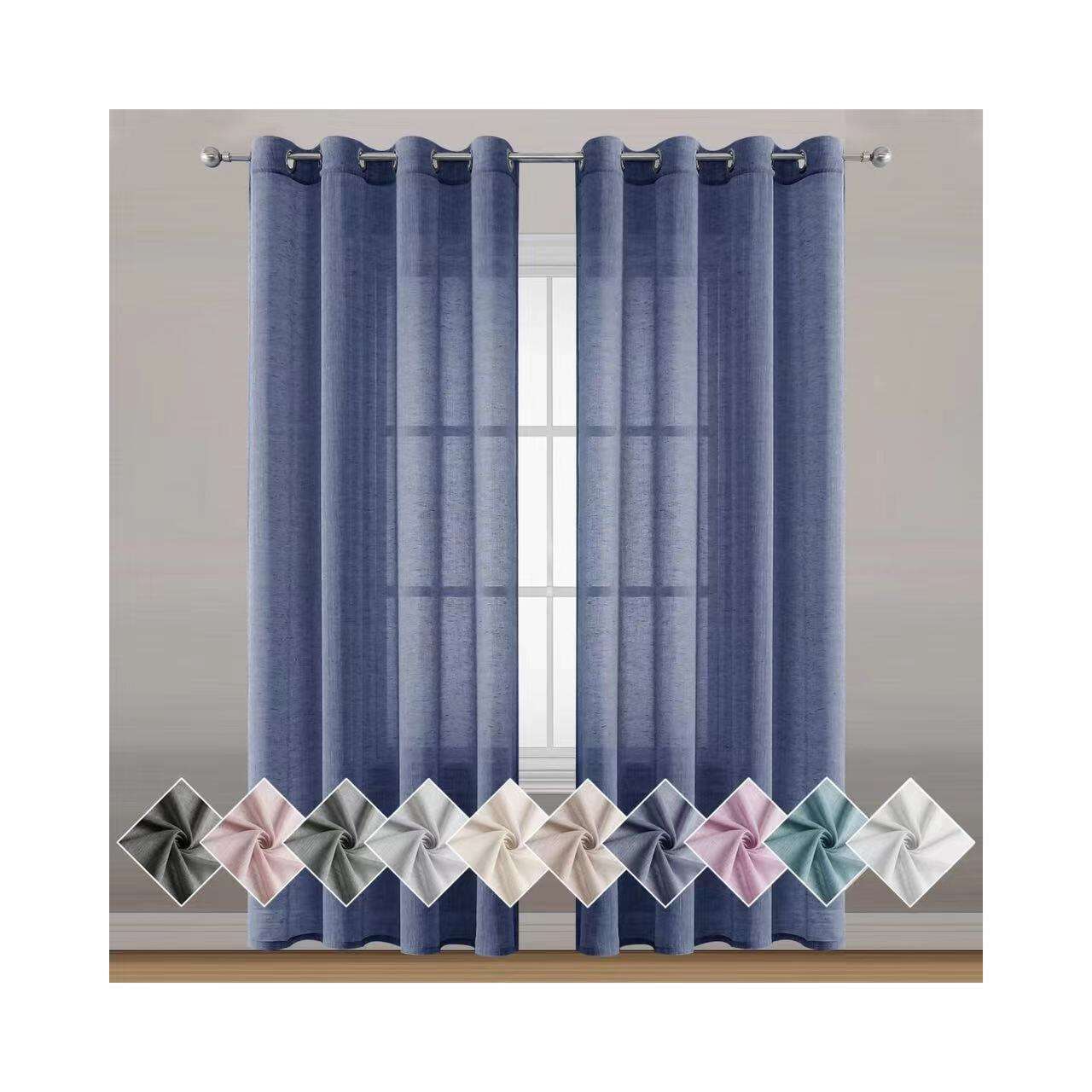 Finished curtain sheer  voile sheer  Blackout Curtains Fabric for Bedroom Living Room factory