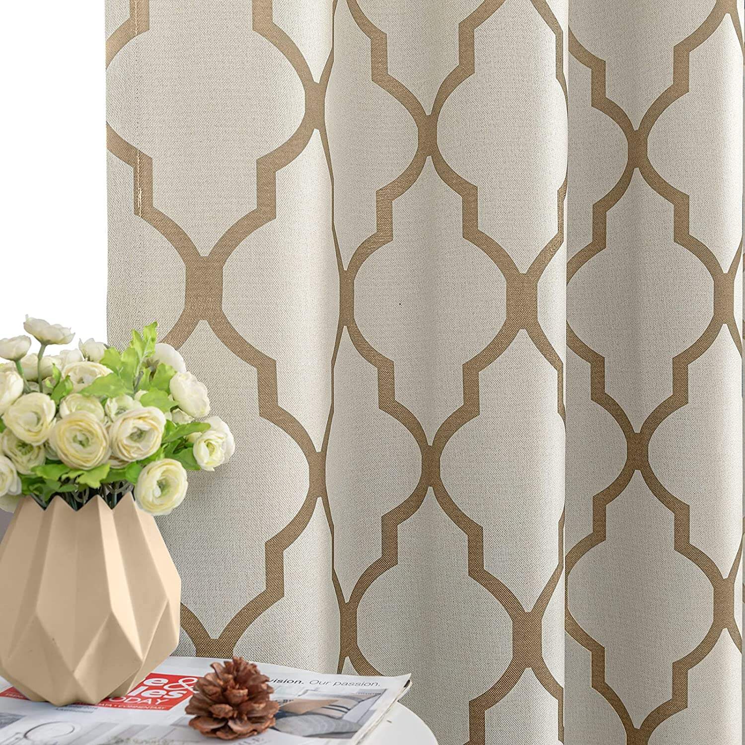 Finished curtain printing design brozing Blackout Curtains Fabric for Bedroom Living Room manufacture