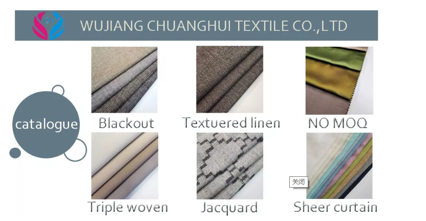 Wholesale 100%polyester blackout curtain fabric  triple woven dimmout black yarn in stock curtain fabric supplier