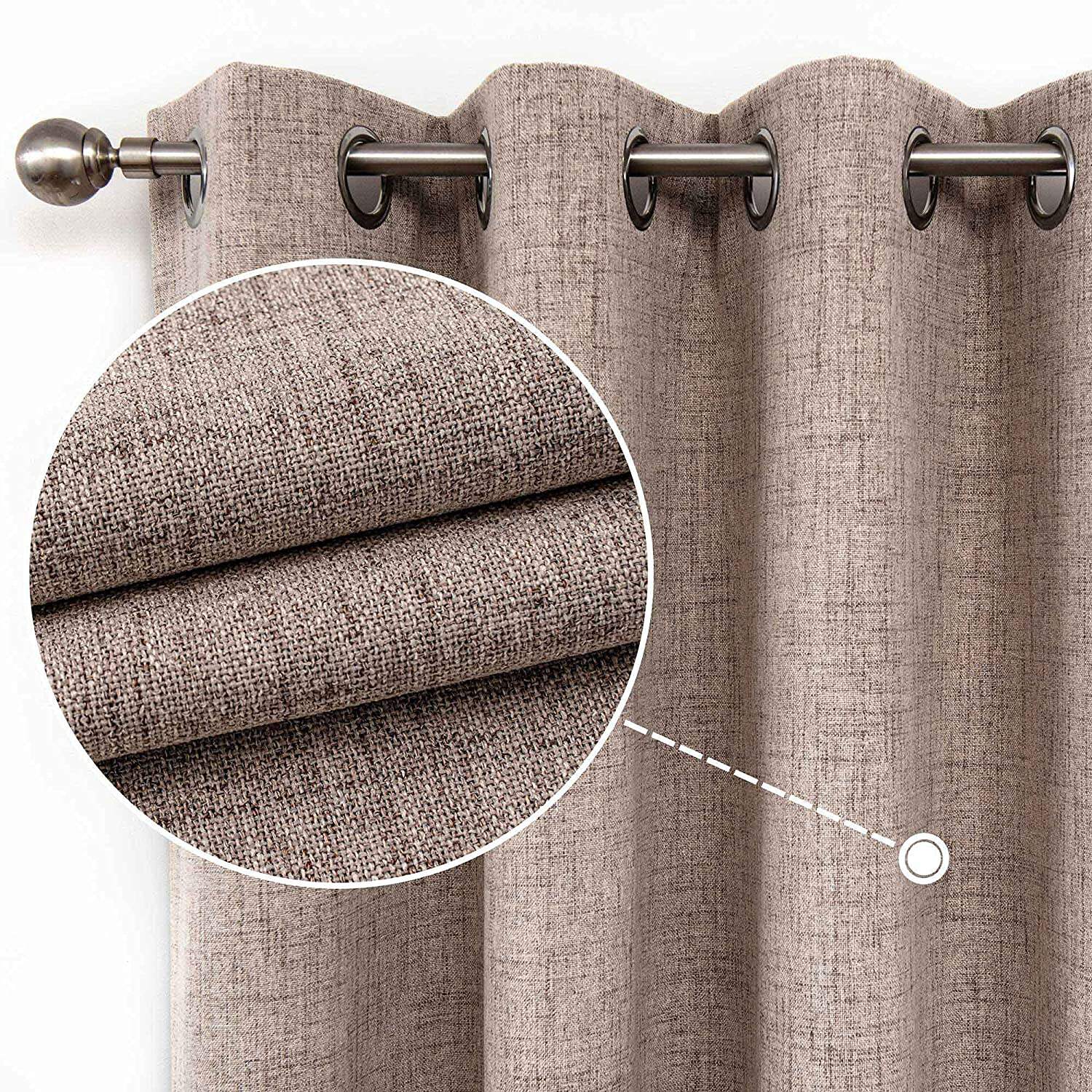 New arrival ready made curtain eyelet heading Blackout Curtains Fabric details