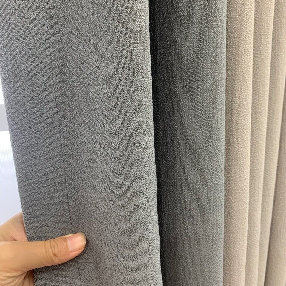 New Design Jacquard Dimout Curtain Fabric Heavy Weight Solid Color Elegant Blackout Curtain details