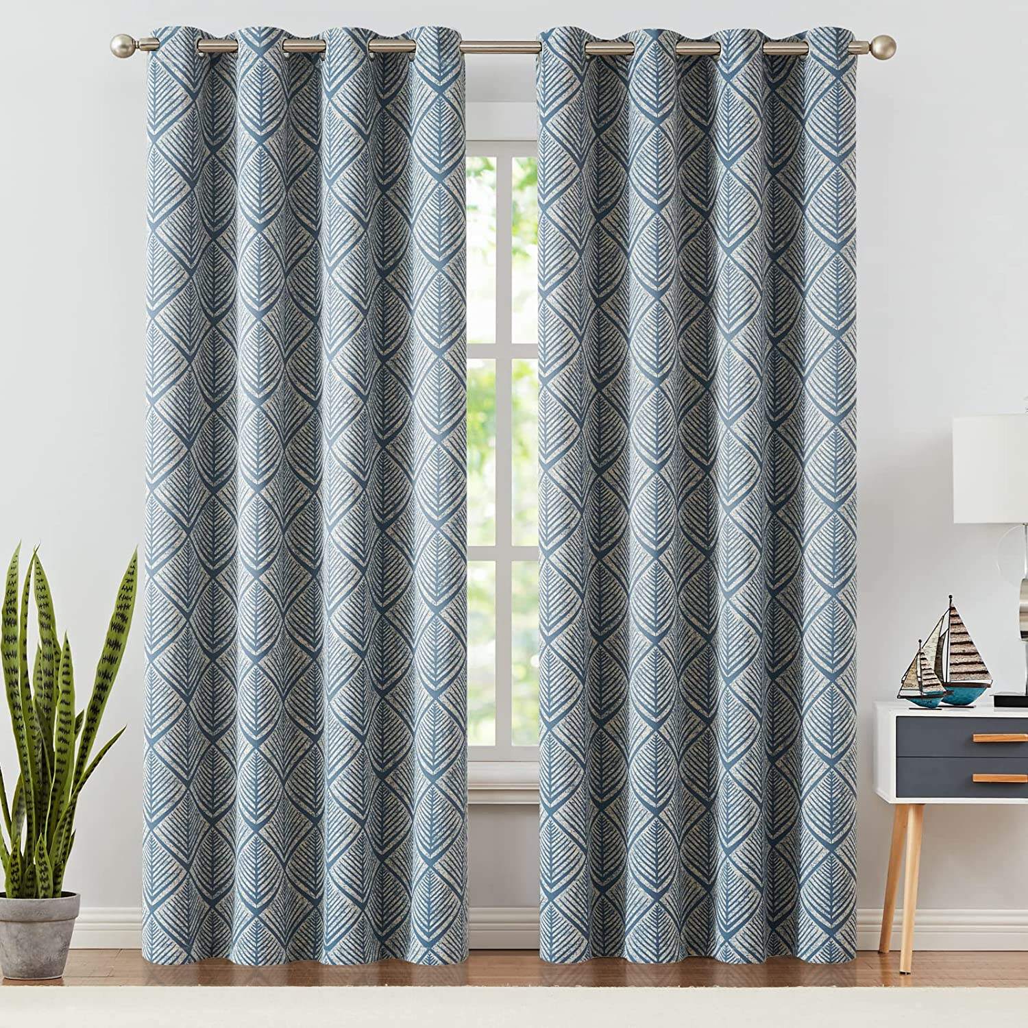 ready made curtain  printing design eyelet heading  Blackout Curtains Fabric details