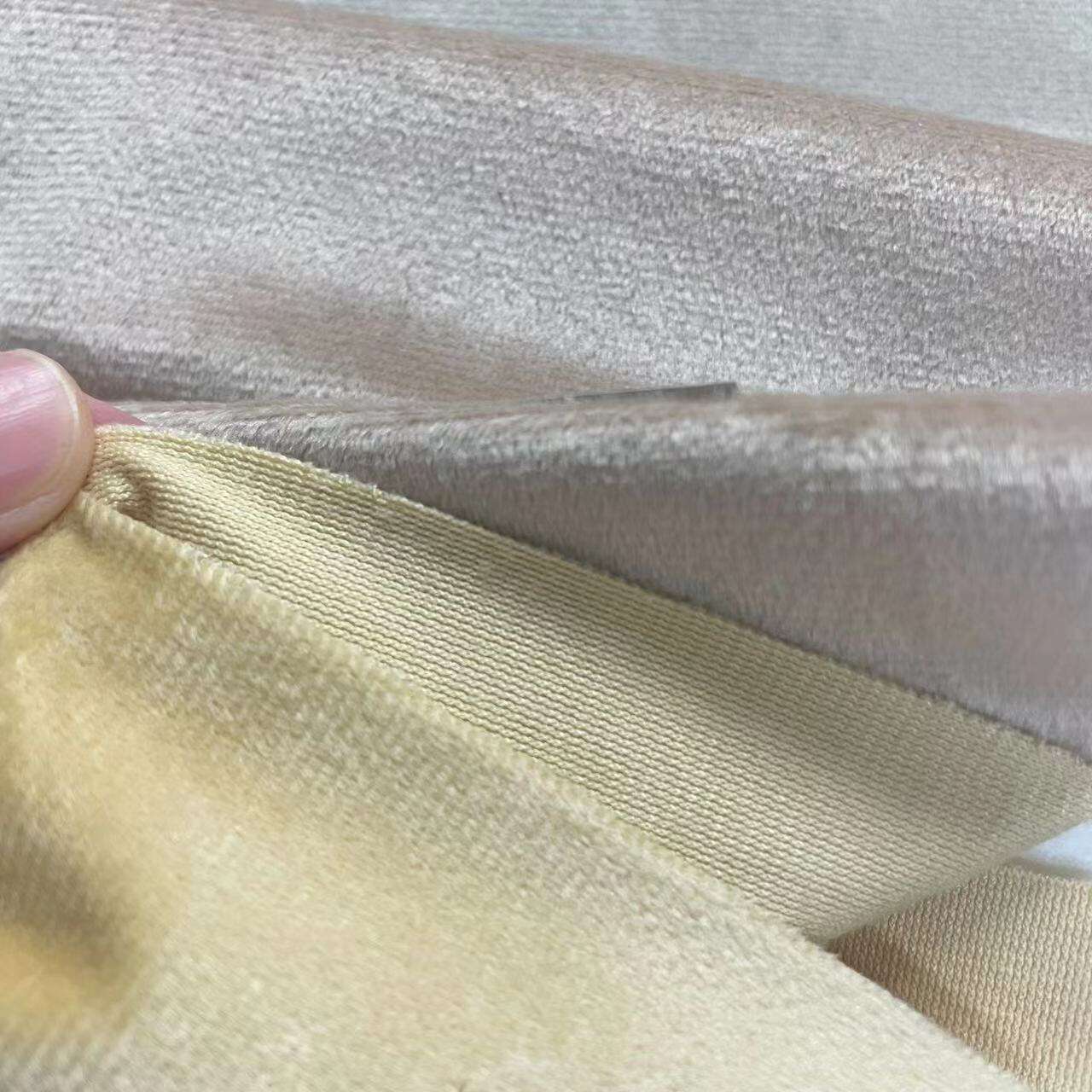 Eco-Friendly Velvet Fabric Soft Touching Home Textile Fabric 100% Polyester Blackout Curtain Fabric manufacture