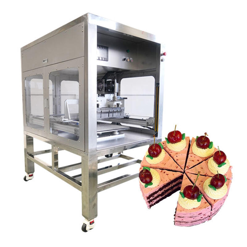 High Speed Automatic Ultrasonic Round Cake Cutter Cubes Chocolate Cutting Machine Professional and Efficient Cake Portioning Solution For Various Shapes And Sizes