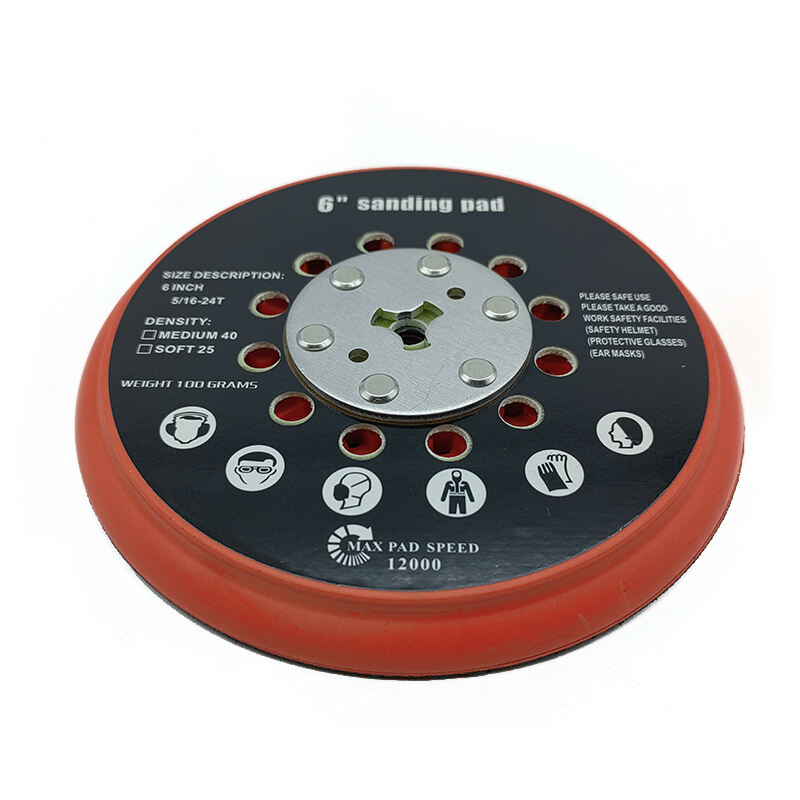 6 Inch 150mm 72 Hole Dust-Free M8 Thread Hard Back-up Sanding Pad for RSM6046