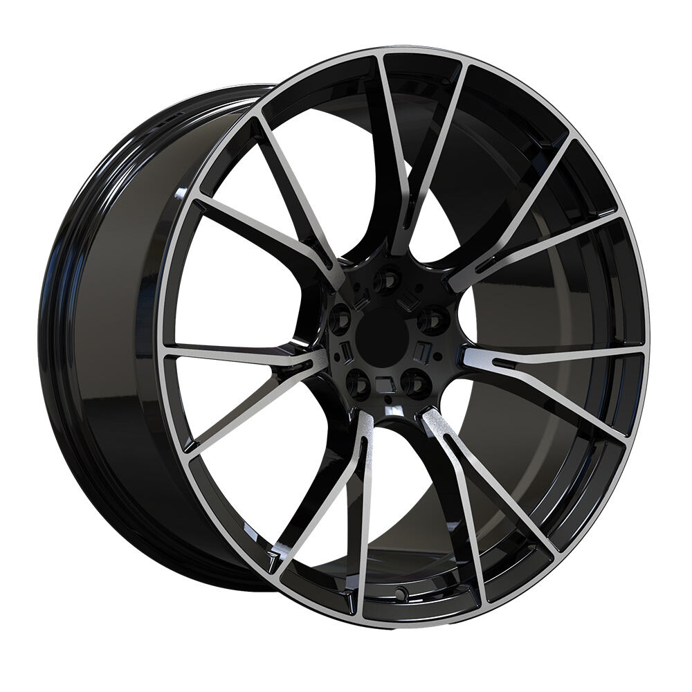 Car Accessories Monoblock Passenger Car Wheels Forged Alloy Wheels Rims 20 Inch 5*112 for BMW 5 7 Series with Black Machine Face details