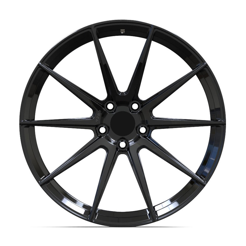 Custom Monoblock Forged Gloss Black Rims 15 to 24 Inch 6061-T6 Aluminum Alloy Car Wheels for Lamborghini 5x112 20 Inch details