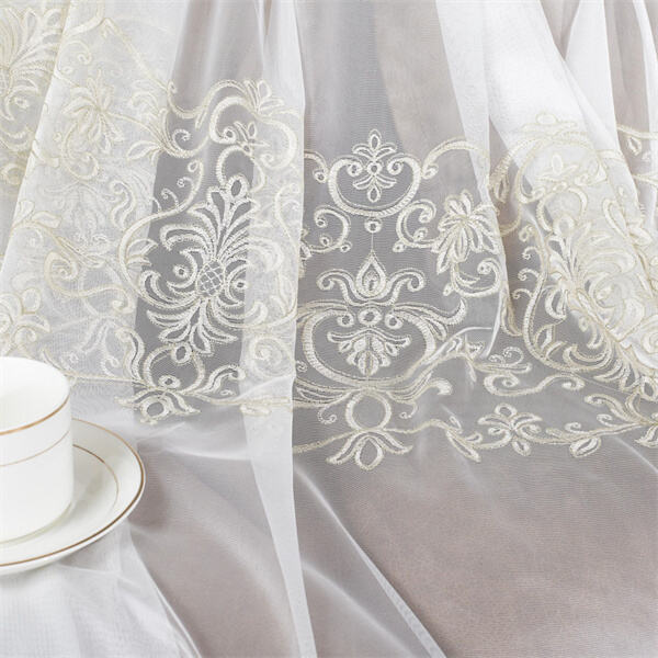 Sheer Fabric with Floral Patterns