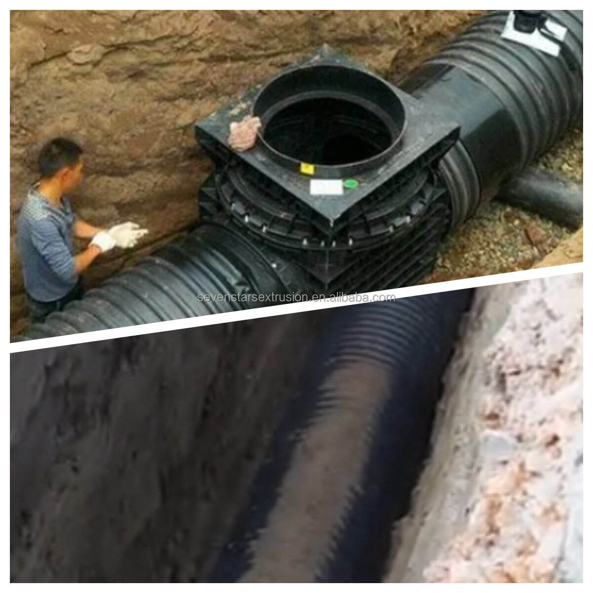 Sevenstars Double Wall Corrugated Pipe Extrusion Production Line Drain-pipe Making Machine manufacture