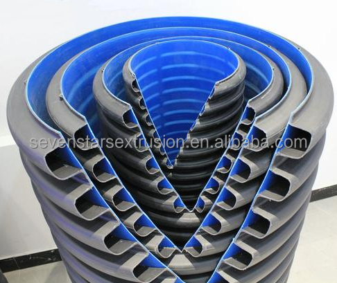 Sevenstars Double Wall Corrugated Pipe Extrusion Production Line Drain-pipe Making Machine details