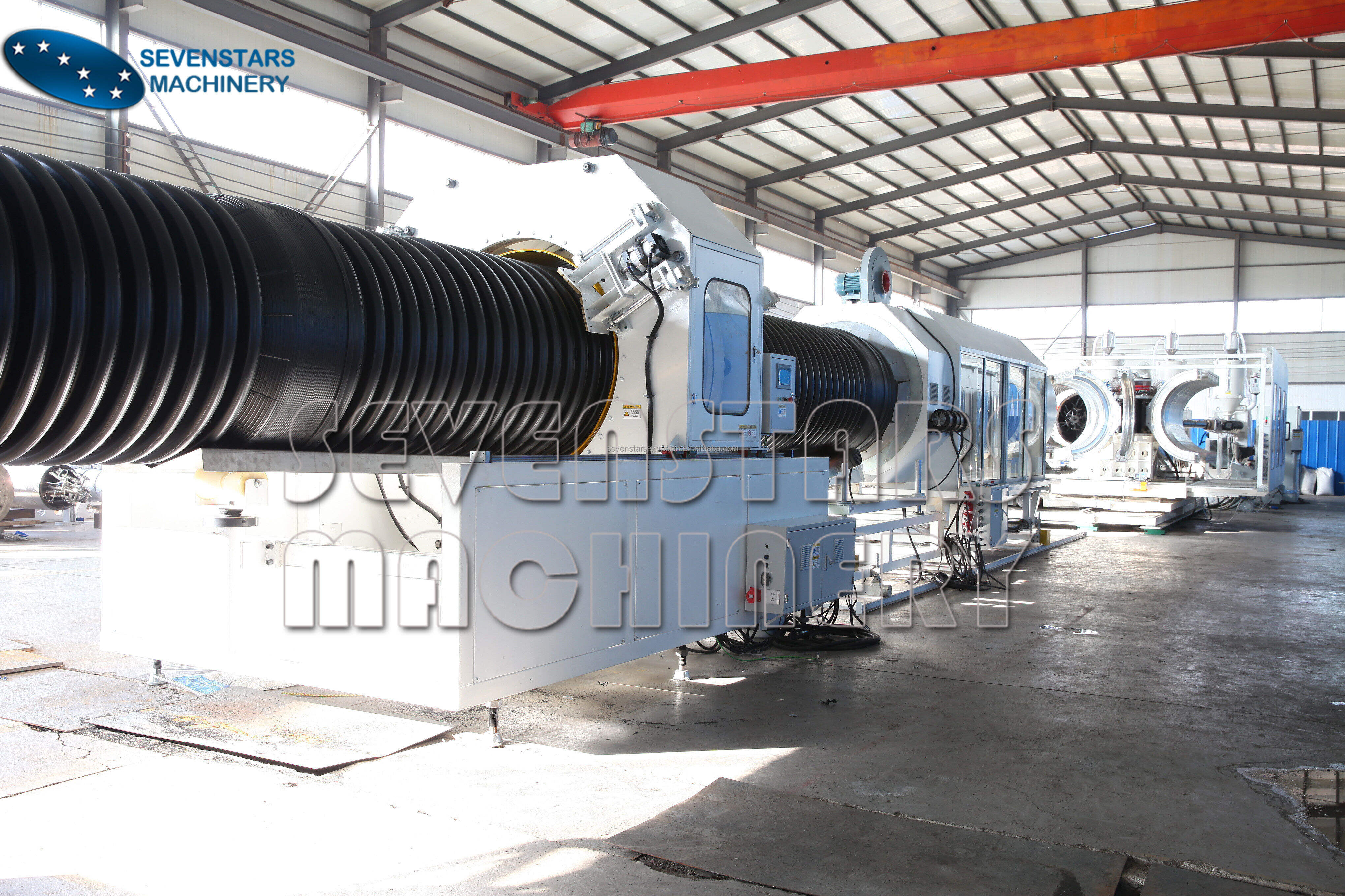 Sevenstars Double Wall Corrugated Pipe Extrusion Production Line Drain-pipe Making Machine details