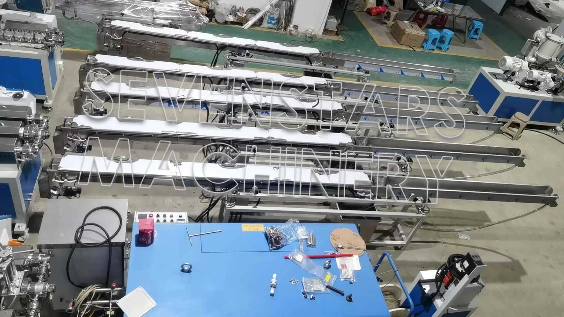 Sevenstars Variable Multi-color Rattan Imitation Machine Production Weaving Plastic Wicker making Line details