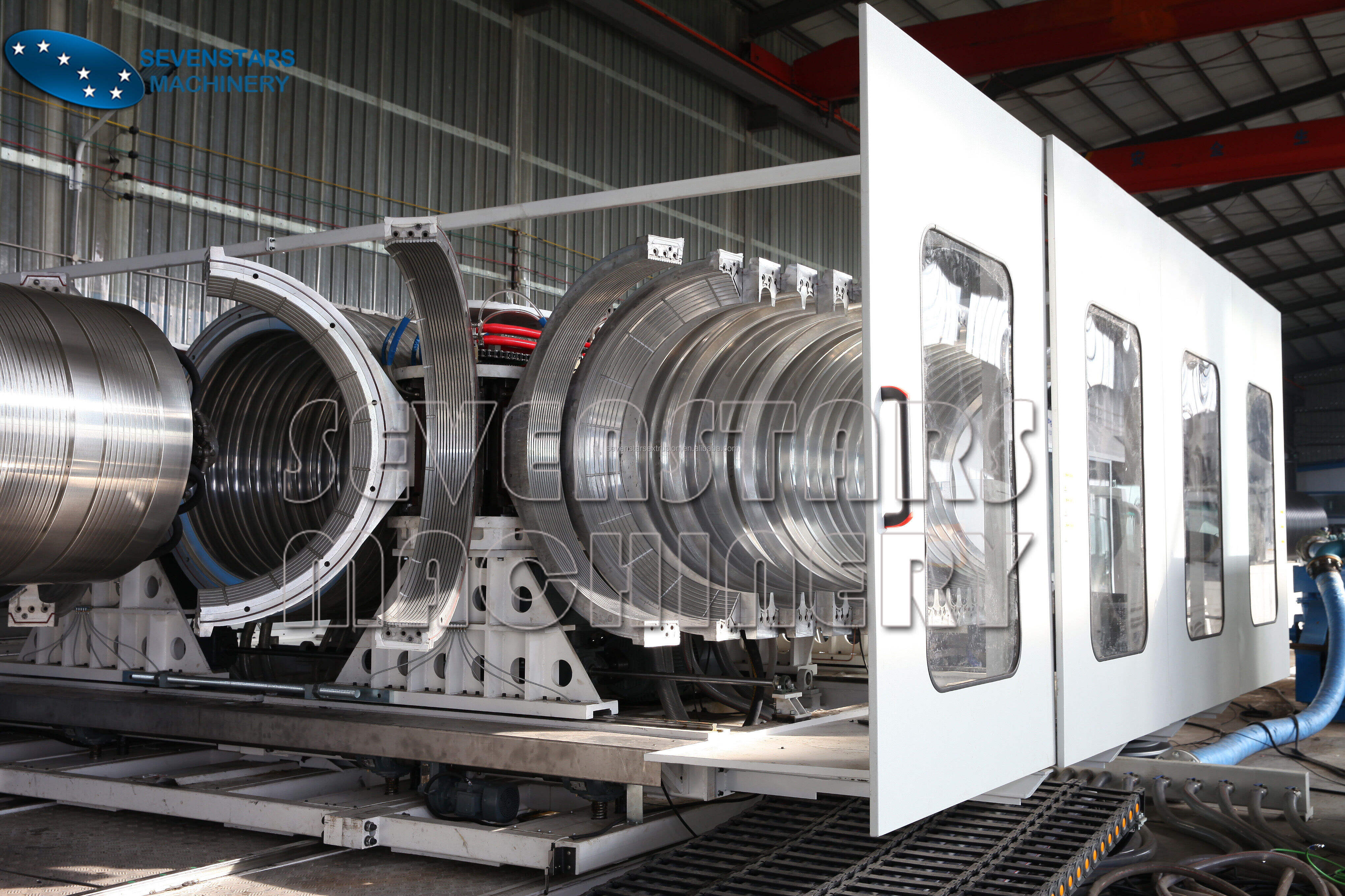 Sevenstars Double Wall Corrugated Pipe Extrusion Production Line Drain-pipe Making Machine details