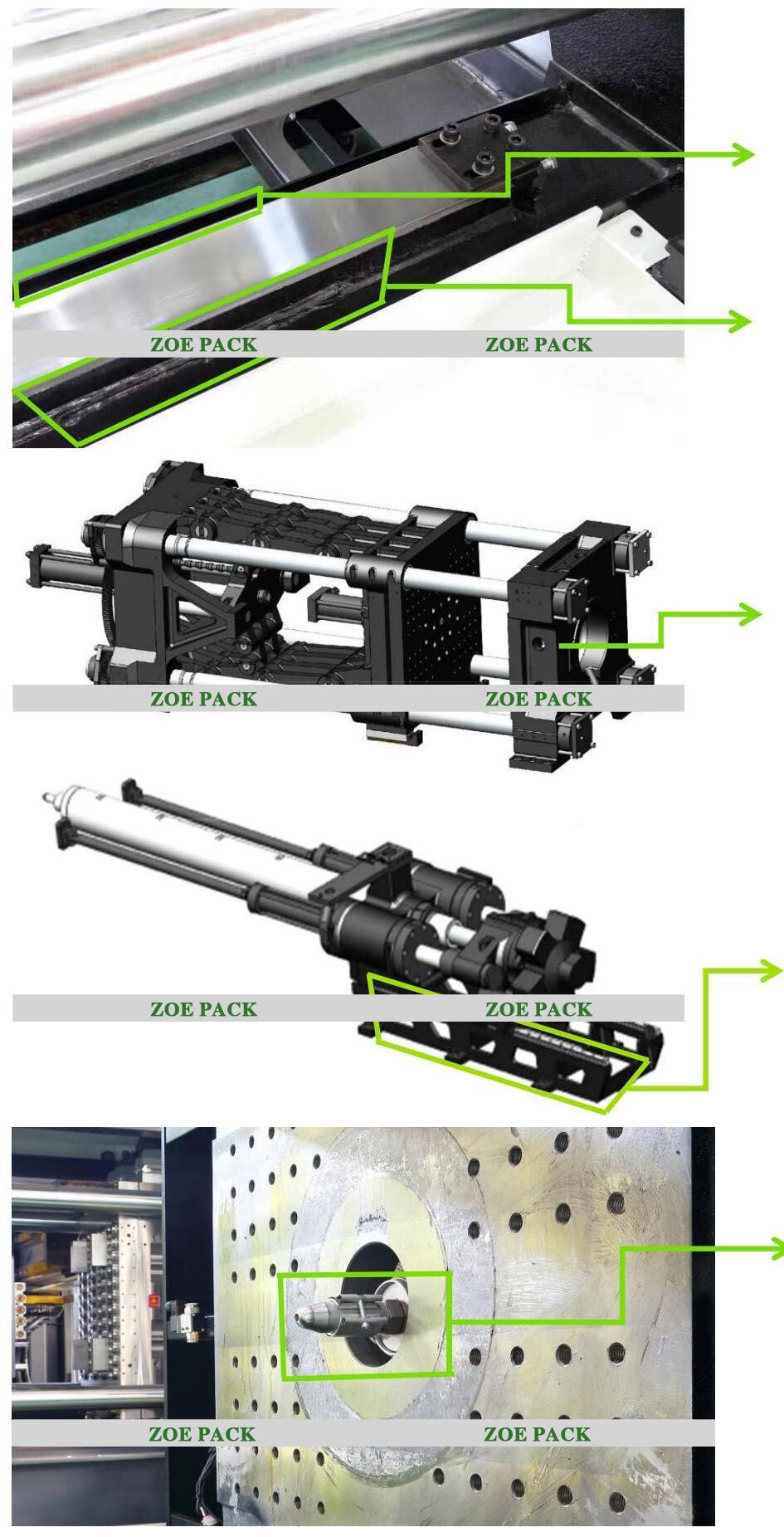 High Speed ​​Efficiency Plastic PET-ruiskupuristuskoneet Preformin valmistusyksityiskohdat