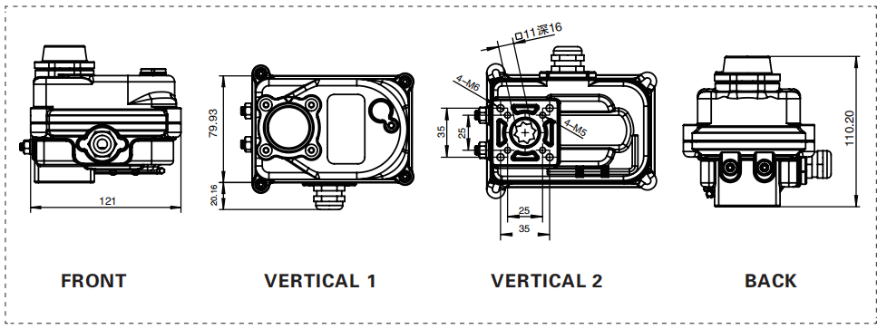  03 Type Mini Aluminum Electric Actuator details