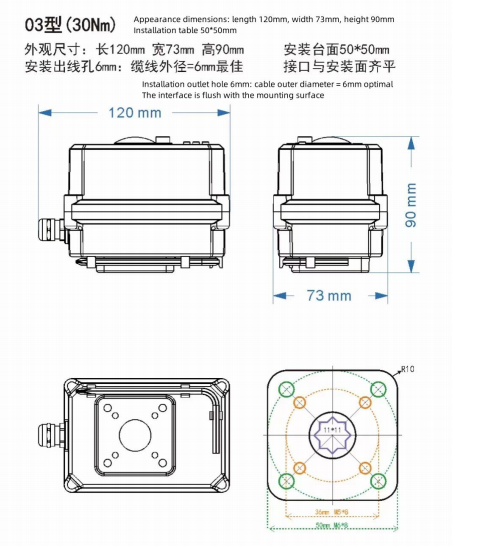 03 Type Plastic Electric Actuator manufacture