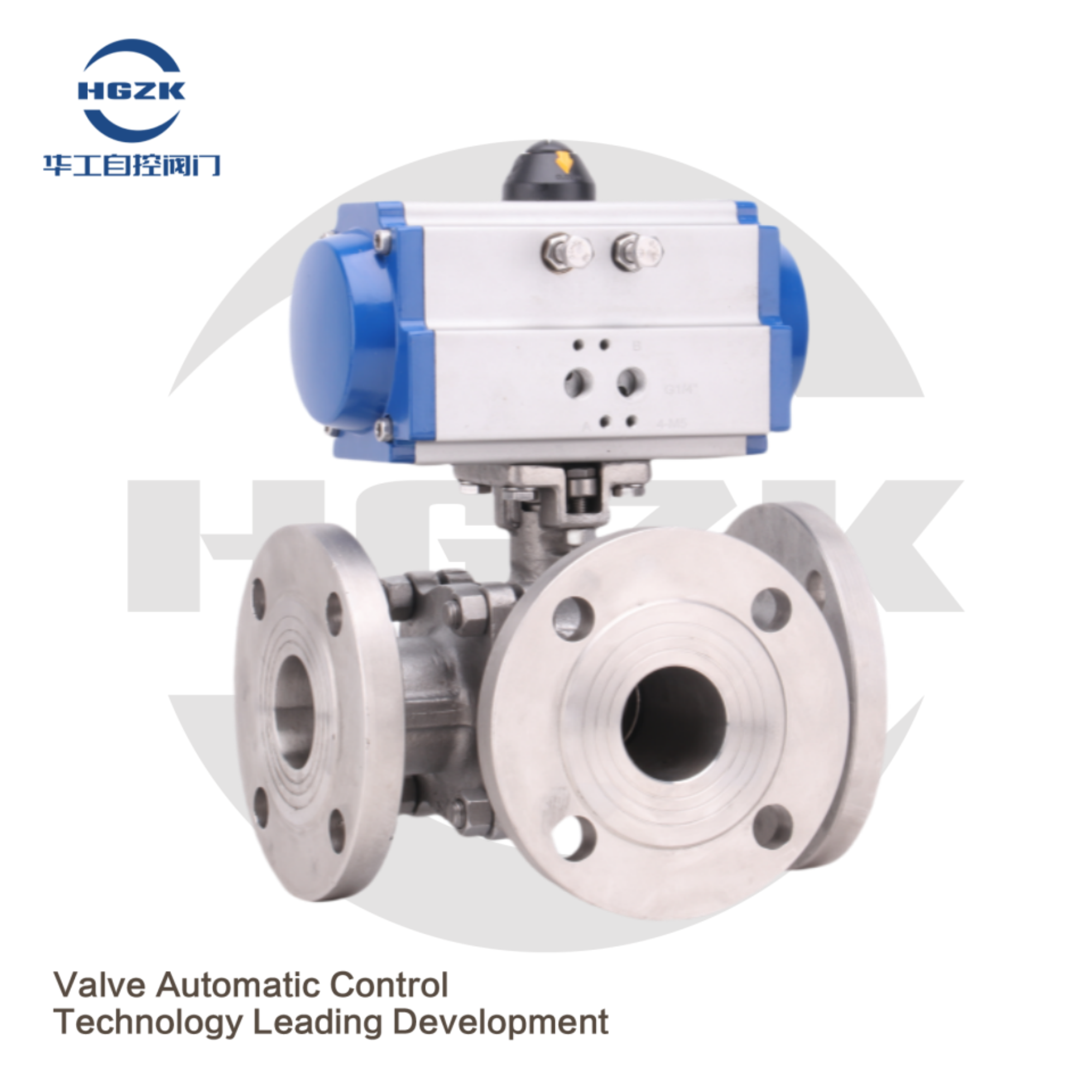 Pneumatic Flange 3-way Ball Valve