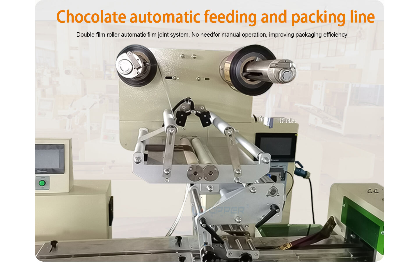 Horizontal high speed chocolate packaging line automatic food biscuits packing machine Upper factory manufacture