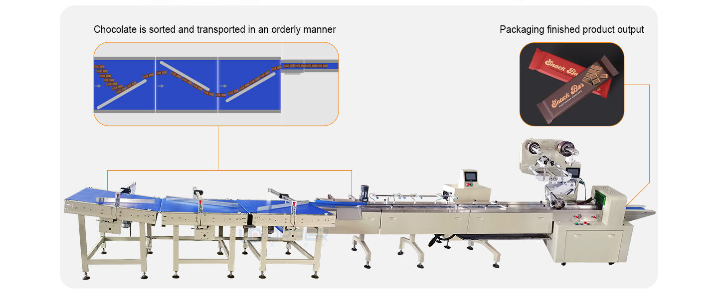 Horizontal high speed chocolate packaging line automatic food biscuits packing machine Upper factory factory