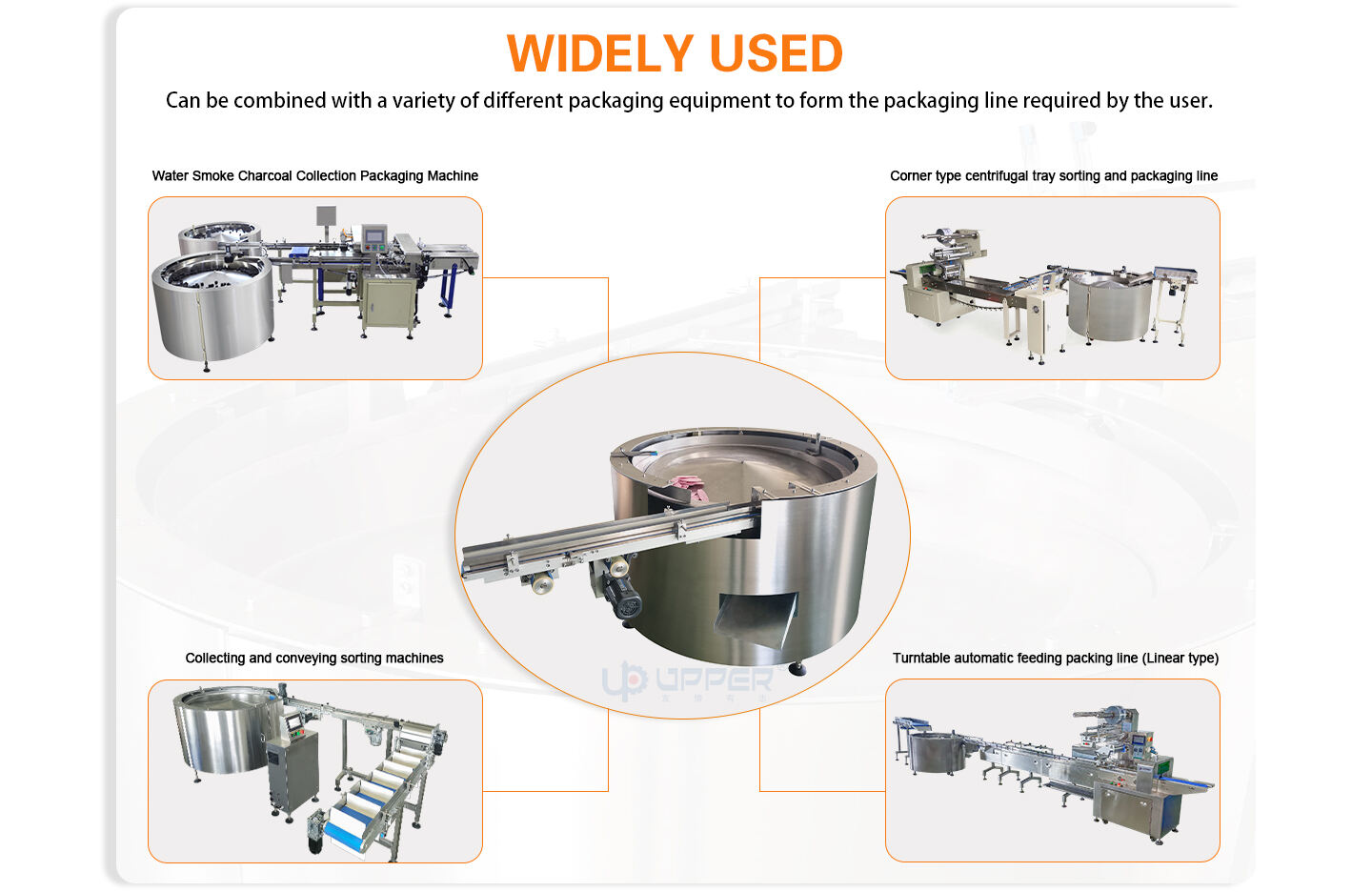 Centrifugal turntable sorting machine for packing Snack dry meat slices sweet potato mango crispy biscuits manufacture