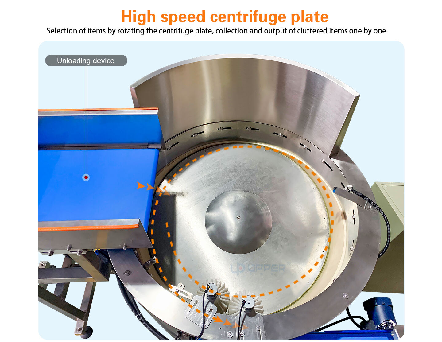 Centrifugal turntable sorting machine for packing Snack dry meat slices sweet potato mango crispy biscuits details