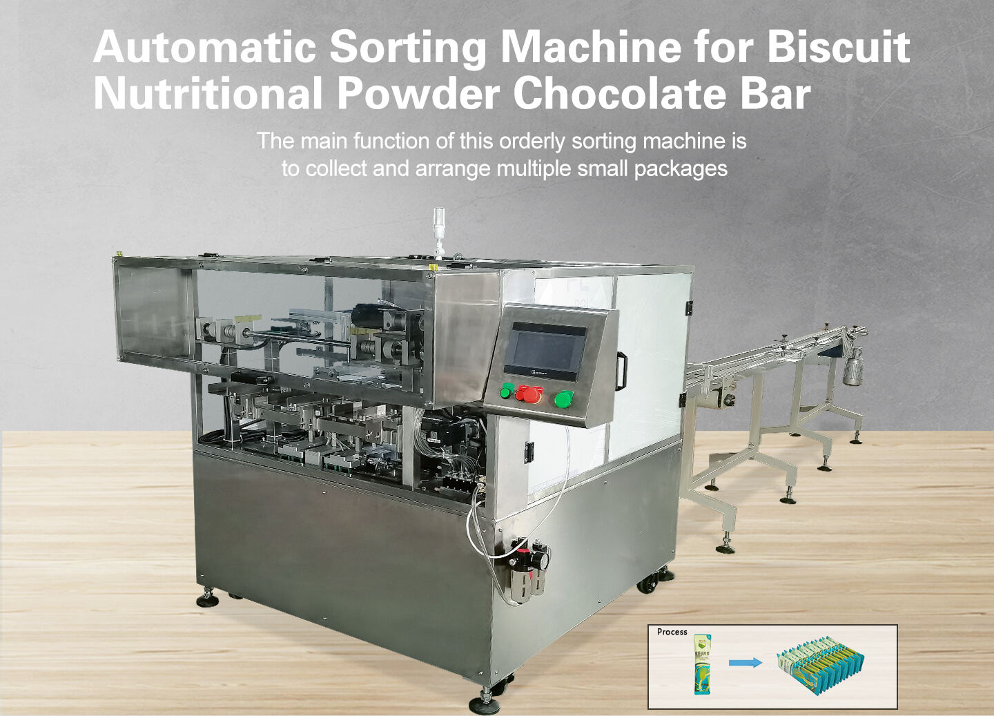 Automatic sorting counting collection and packaging machine for sachet seasoning bag cosmetic pouch factory