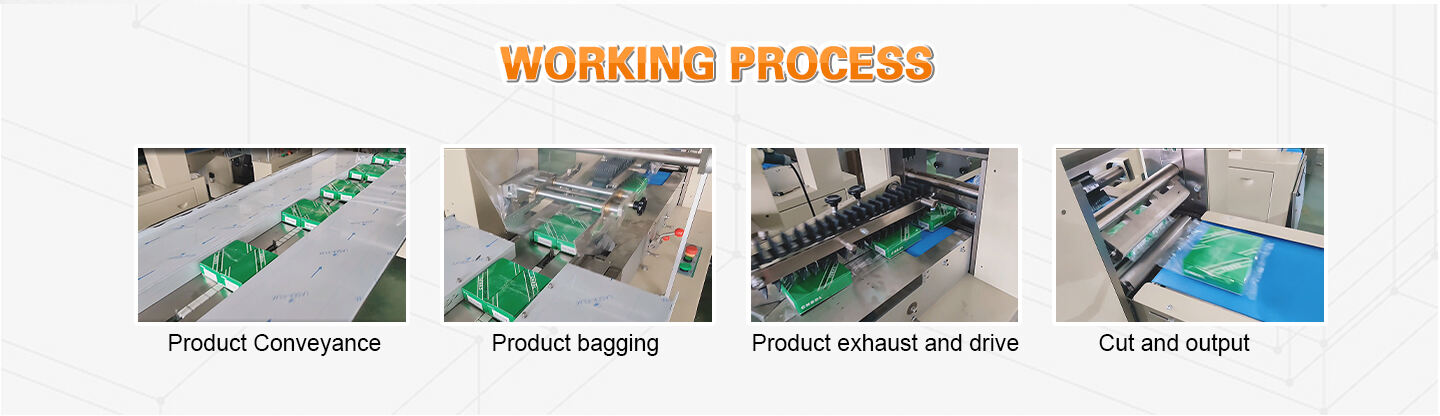 Pillow bag automatic flow packing machine for Bake Biscuit chocolate cake wrapping supplier