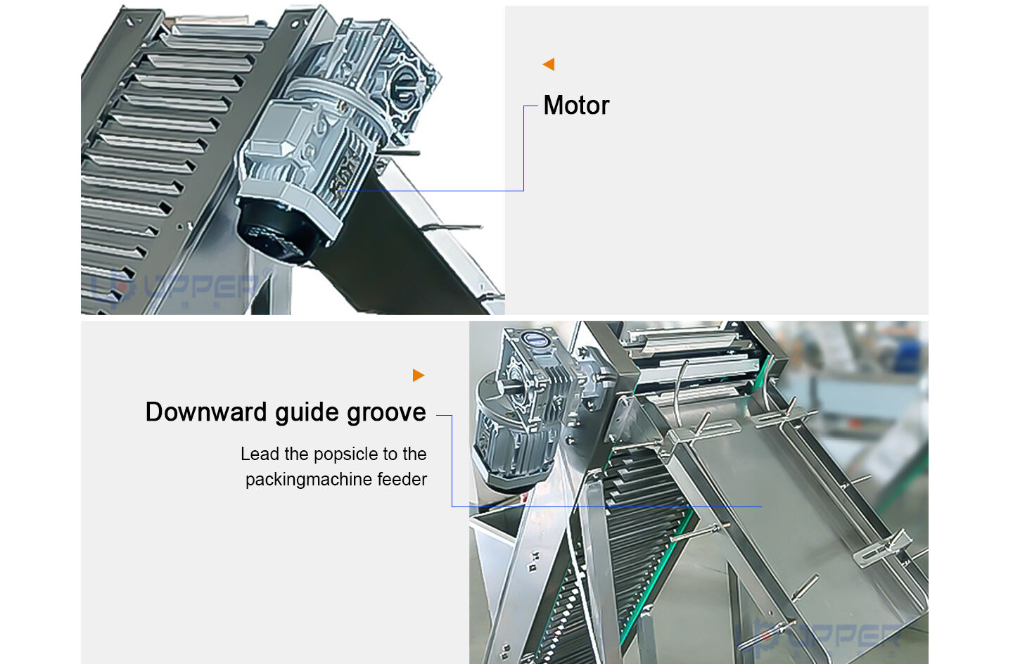 Popsicle flow packing machine with lifting conveyor for cylindrical rod factory