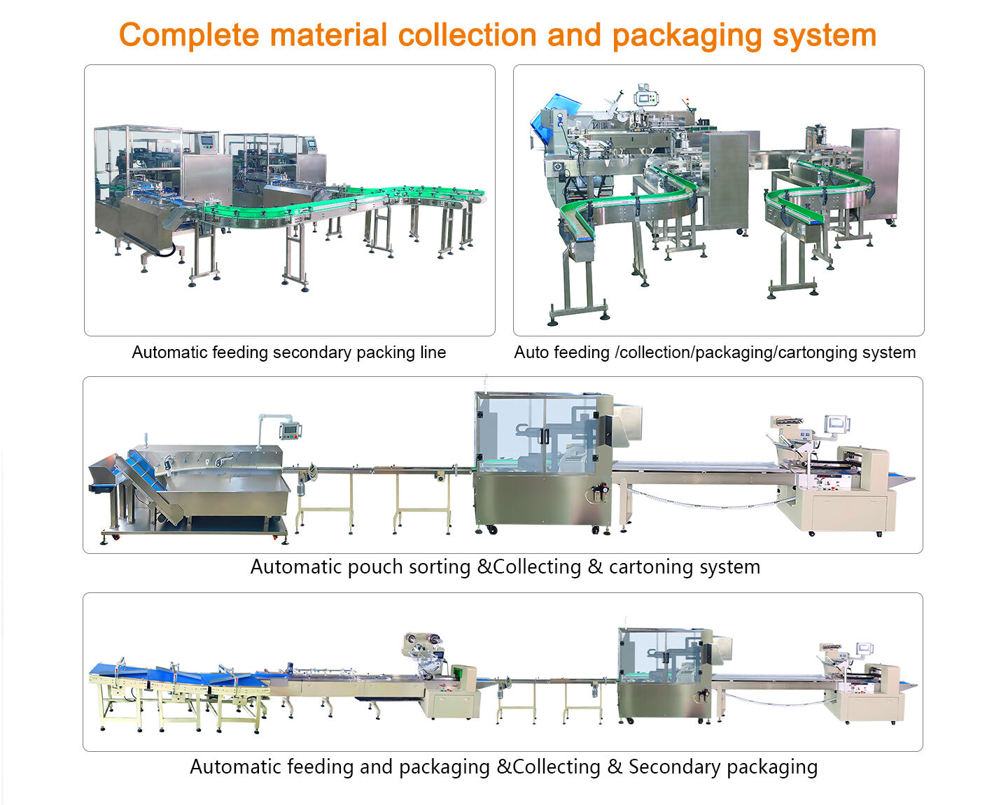 Automatic sorting counting collection and packaging machine for sachet seasoning bag cosmetic pouch details