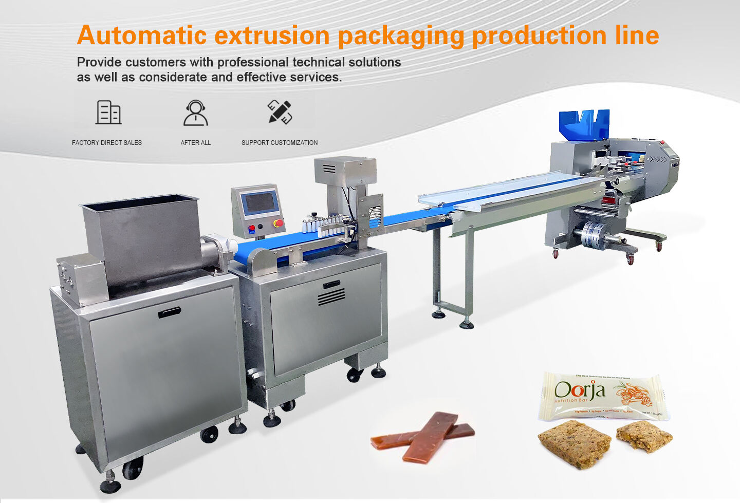 dough extruder wrapper machine automatic food candy bar sugar fondant paste extruding flow packing machine factory