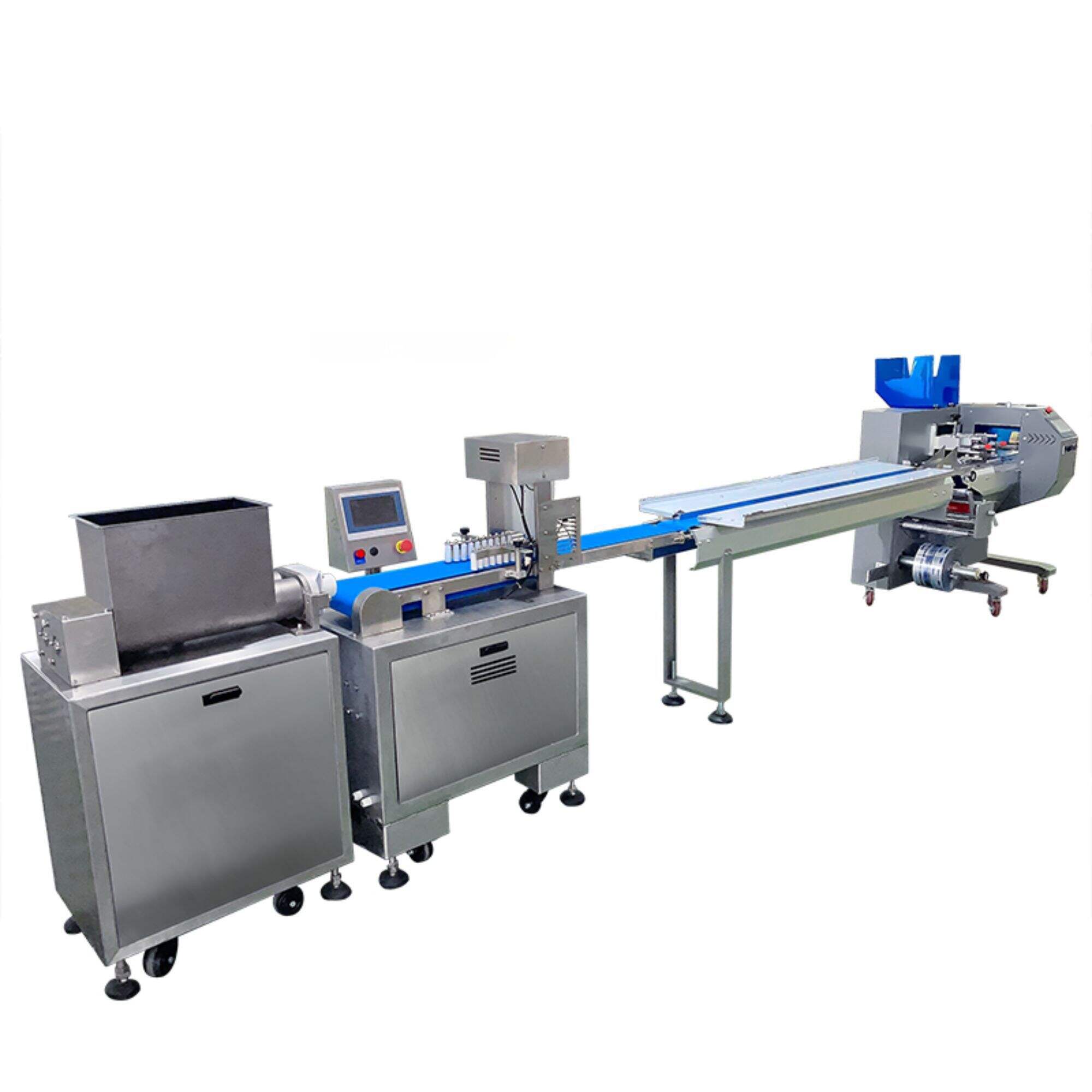 dough extruder wrapper machine automatic food candy bar sugar fondant paste extruding flow packing machine