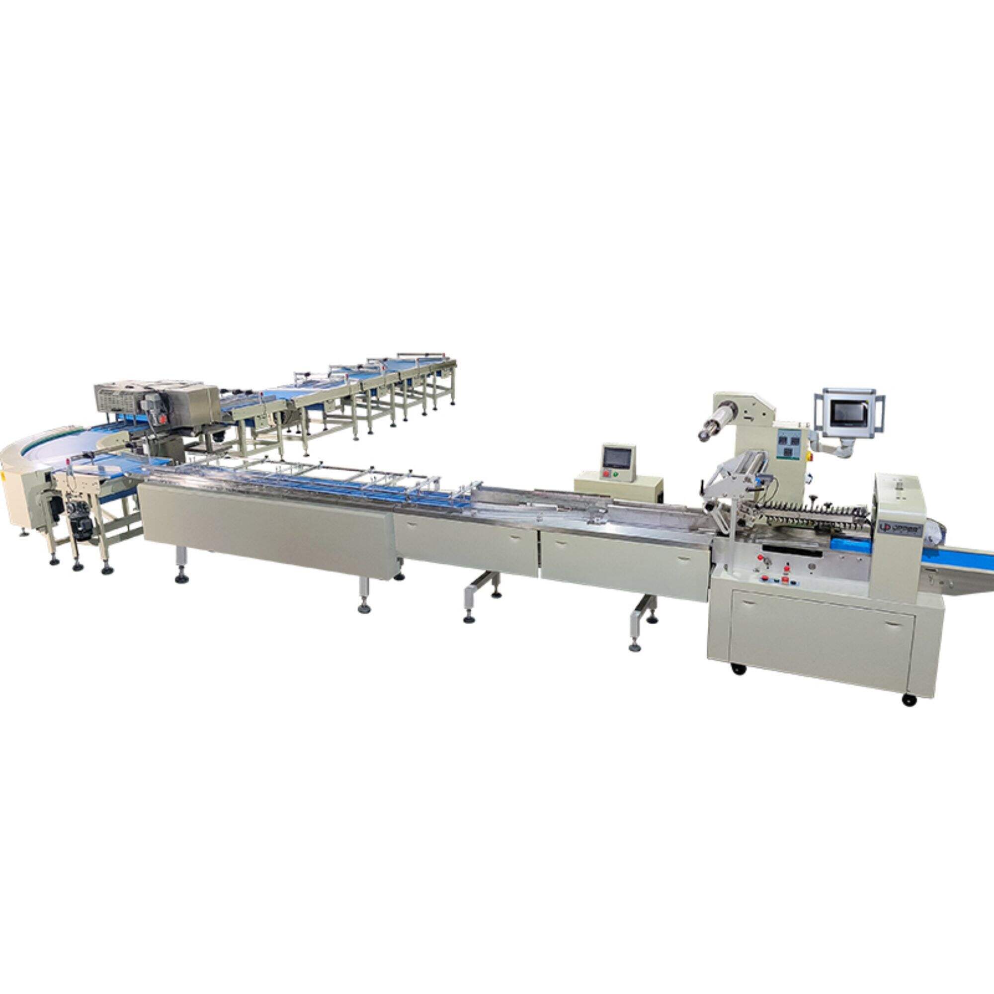 Hamburger Half Cut Double Channel Automatic Stacking Packaging Line