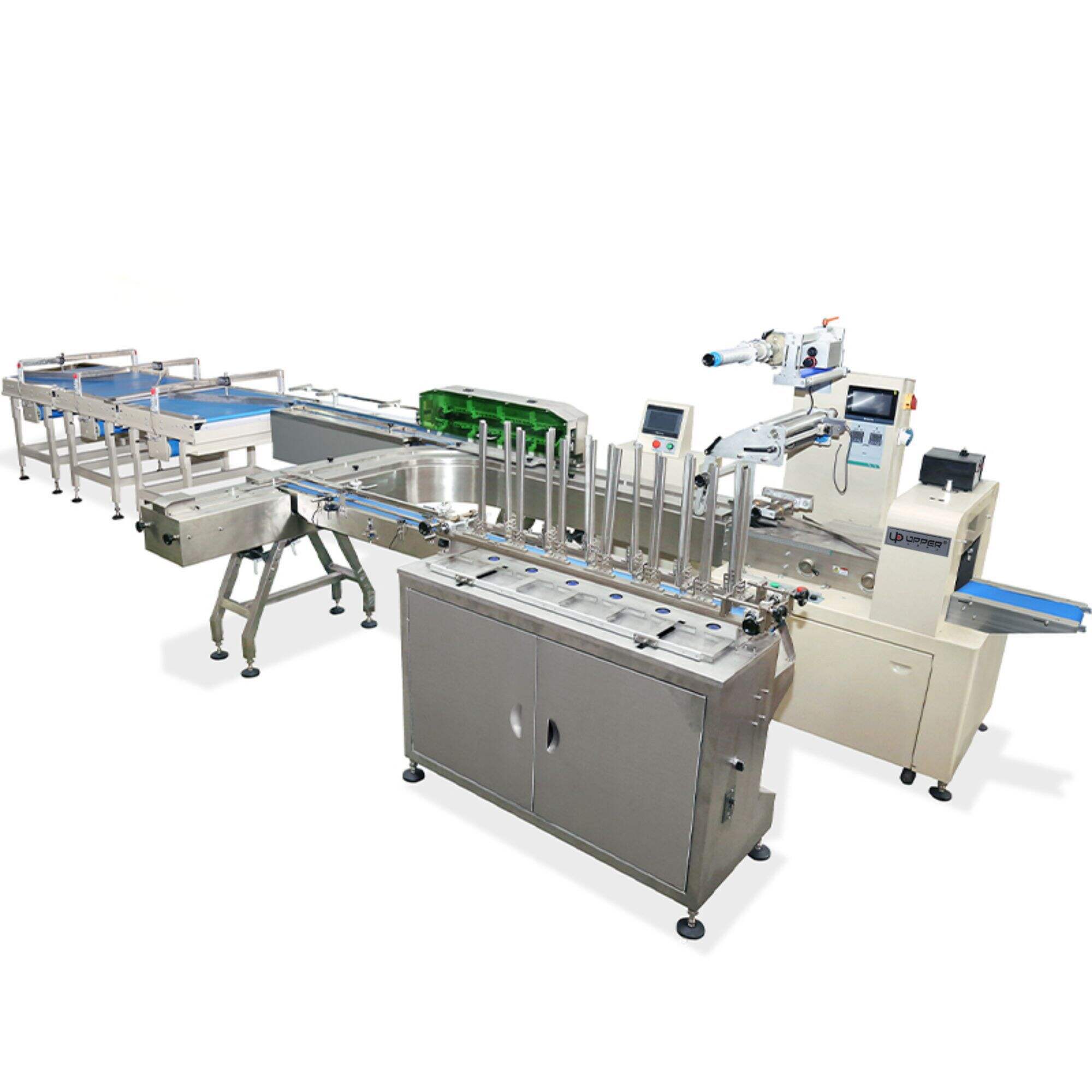 Mooncake automatic plastic tray feeding and packaging line for food durian cake pie Upper packing machine