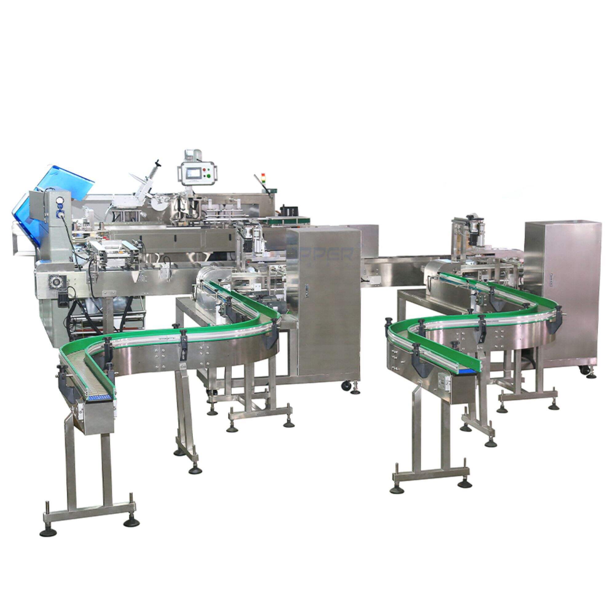 Automatic sorting and collection carton box packaging machine with reciprocating secondary packing machine